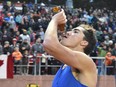 Corey Bellemore downs a bottle of amber ale during his world record-breaking beer mile in San Francisco.