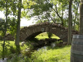 The bridge at Karlo Estates, which claims to be the only vegan certified winery in Prince Edward County, Ontario, is a popular spot for photographs.