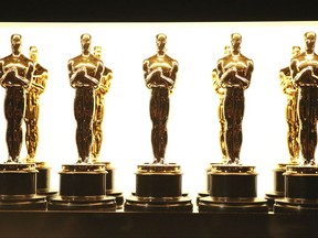 FILE - In this Feb. 26, 2017 file photo, Oscar statuettes appear backstage at the Oscars in Los Angeles. The academy announced the winners of its annual screenplay competition on Tuesday. The four individuals and one writing duo will receive $35,000 and other academy support toward the completion of a feature-length screenplay in the next year. (Photo by Matt Sayles/Invision/AP, File)