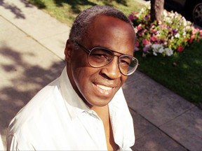 FILE - In this Sept. 4, 1991 file photo, actor Robert Guillaume poses for a portrait in Los Angeles.  Guillaume, who won Emmy Awards for his roles on "Soap" and "Benson," died Tuesday, Oct. 24, 2017 in Los Angeles at age 89. Guillaume's widow Donna Brown Guillaume says he had been battling prostate cancer. (AP Photo/Chris Martinez, File)
