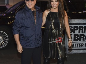Music executive Tommy Mottola and wife Thalia arrive at "Springsteen On Broadway" opening night at the Walter Kerr Theatre on Thursday, Oct. 12, 2017, in New York. (Photo by Evan Agostini/Invision/AP)