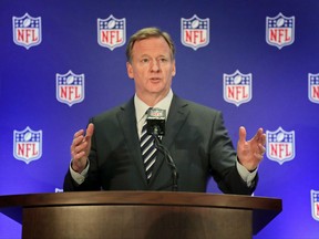 NFL commissioner Roger Goodell speaks during a news conference, Wednesday, Oct. 18, 2017, in New York. (AP Photo/Julie Jacobson)