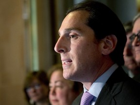 FILE- In this May 9, 2016, file photo, Democratic state Sen. Todd Kaminsky speaks during a news conference at the state Capitol in Albany, N.Y. New York would require political ads on Facebook or other social media platforms to contain the names of the people or groups paying for them under legislation proposed Tuesday, Oct. 3, 2017, amid growing scrutiny of the influence such ads had on the 2016 presidential election. Kaminsky, of Long Island, said his proposal would discourage false or misleading ads while informing citizens about those trying to influence their votes (AP Photo/Mike Groll, File)