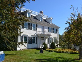 This photo taken Tuesday, Oct. 3, 2017 in Portsmouth, N.H., shows the Langdon House, a mansion that played a small role in efforts to catch Ona Judge, a George Washington family slave who escaped to New Hampshire in 1796. It was John Langdon's daughter Elizabeth who spotted Judge on the street and tipped off Washington that she was living in New Hampshire. (AP Photo/Michael Casey)