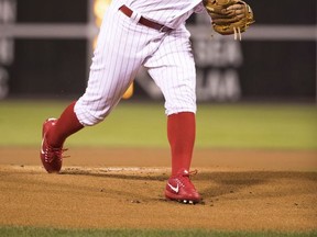 Philadelphia Phillies starting pitcher Henderson Alvarez throws during the first inning of a baseball game against the New York Mets, Saturday, Sept. 30, 2017, in Philadelphia. (AP Photo/Chris Szagola)