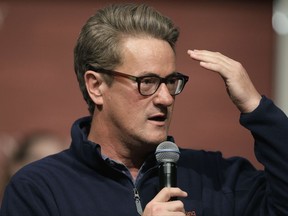 FILE - In this Oct. 11, 2017, file photo, MSNBC television anchor Joe Scarborough takes questions from an audience at forum at the John F. Kennedy School of Government, on the campus of Harvard University, in Cambridge, Mass. Scarborough announced Oct. 12, 2017, that he formally left the Republican party and became an independent. (AP Photo/Steven Senne, File)