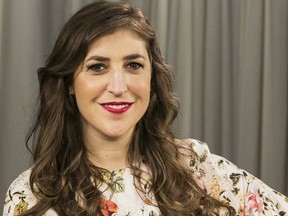 FILE - In this May. 23, 2017, file photo, actress and author Mayim Bialik poses for a photo in Los Angeles. In a Facebook Live interview with The New York Times on Oct. 16, 2017, Bialik discussed a recent opinion piece that drew accusations that she was blaming accusers of Harvey Weinstein. (AP Photo/Damian Dovarganes, File)