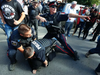 Tensions rise as protesters clash with police on Saturday Sept. 30, 2017 in Peterborough, Ont.