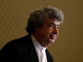 Semyon Bychkov meets with media after being appointed The Czech Philharmonic new chief conductor and music director  at the Rudolfinum concert hall in Prague, Czech Republic, Monday, Oct. 16, 2017. (AP Photo/Petr David Josek)
