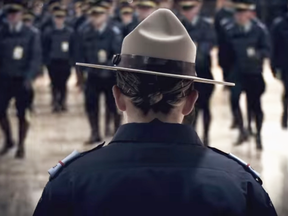 A scene from the new RCMP recruitment video. Experts say while a paramilitary structure exists to some degree in other Canadian police agencies, it remains very much a part of the RCMP's cultural DNA.