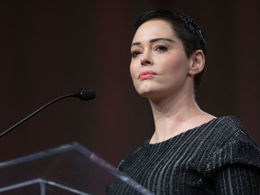 Rose McGowan at the Women's March / Women's Convention in Detroit, Michigan, on October 27, 2017.
