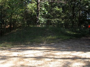 This Tuesday, Oct. 3, 2017 photo shows the spot where burn victim Jessica Chambers was found in December 2014 in Courtland, Miss.  More than three years after her shocking death, Quinton Tellis is set to go on trial, charged with murder. Jury selection is to begin Monday, Oct. 9. He has pleaded not guilty. (AP Photo/Adrian Sainz)
