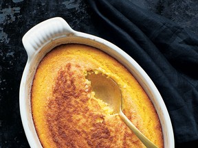 Golden baked Southern-style spoon bread