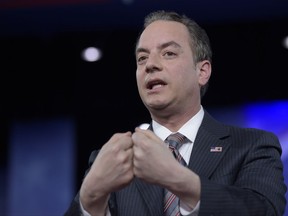 FILE - In this Feb. 23, 2017, file photo, then-White House Chief of Staff Reince Priebus speaks at the Conservative Political Action Conference in Oxon Hill, Md. A lawyer for Priebus says the former White House chief of staff has been interviewed by special counsel Robert Mueller's team of investigators on Oct. 13. (AP Photo/Susan Walsh, File)