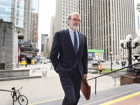 David Livingston, chief of staff to former Ontario premier Dalton McGuinty arrives at Toronto's Old City Hall Courthouse for his trial regarding the gas plant erased emails, Thursday, October 26, 2017.
