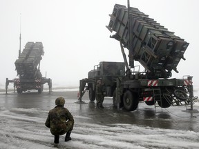 A Patriot air defence missile system in Warbelow, northern Germany.