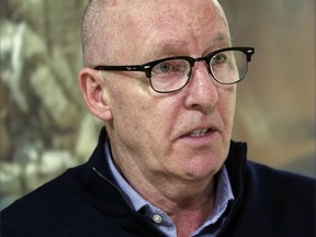 Jamie McGoldrick, UN Humanitarian Coordinator for Yemen, speaks during an interview with The Associated Press in Amman, Jordan, Wednesday, November 22, 2017. McGoldrick said the closure of the country's main airport and two seaports by a Saudi-led coalition threatened gains made in containing cholera and the risk of famine in the war-torn country. He spoke shortly before a Saudi-led military coalition fighting Shiite rebels in Yemen announced it would reopen Sanaa airport and the port of Hodeida on Thursday for urgent humanitarian aid and U.N. aircraft. (AP Photo/Raad Adayleh)