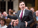 Finance Minister Bill Morneau was furious over accusations by opposition MPs during question period on Thursday, Nov.30, 2017.