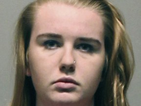 This booking photo released Wednesday, Nov. 1, 2017, by the West Hartford Police Department shows University of Hartford student Brianna Brochu, charged with smearing body fluids on her roommate's belongings in West Hartford, Conn.