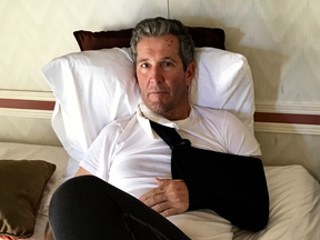 Manitoba Premier Brian Pallister recovers in a hotel in New Mexico.