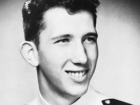 This 1965 photo released by the U.S. Coast Guard Academy shows cadet Kent Williams at the academy in New London, Conn. On Thursday, Nov. 9, 2017, the 74-year-old Williams is being inducted into the Hall of Heroes at the academy. He spent 32 years in the Coast Guard and retired as a vice admiral. (U.S. Coast Guard Academy via AP)