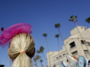 Tracy Marie arrives for the Breeders' Cup horse races, Saturday, Nov. 4, 2017, in Del Mar, Calif. (AP Photo/Gregory Bull)