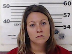This Nov. 2, 2017 booking photo released by Henderson County Sheriff's Office in Athens, Texas shows Sarah Nicole Henderson. The North Texas mother is facing capital murder charges for the slayings of her 5-and 7-year-old daughters. (Henderson County Sheriff's Office via AP)