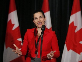 Minister of Science Kirsty Duncan answers questions from the media at a Liberal cabinet retreat in Calgary, Alta., Monday, Jan. 23, 2017. Canada's science minister says more than half the scientists nominated by universities for lucrative Canada 150 research jobs are female. THE CANADIAN PRESS/Todd Korol