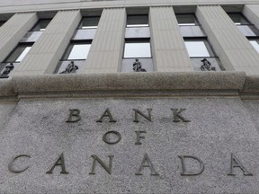 The Bank of Canada is seen Wednesday September 6, 2017 in Ottawa. The Bank of Canada is flagging the steady climb of household debt and still-hot housing markets as the financial system's top vulnerabilities. THE CANADIAN PRESS/Adrian Wyld