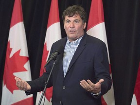 Fisheries Minister Dominic LeBlanc fields questions as the Liberal cabinet meets in St. John's, N.L. on Tuesday, Sept. 12, 2017. An international corporate watchdog says Leblanc needs to immediately stop fish farms from spewing untreated blood water into the ocean after their fish are processed. THE CANADIAN PRESS/Andrew Vaughan