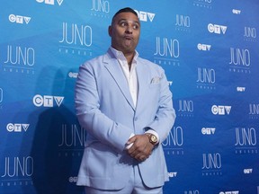 Host Russell Peters poses on the red carpet ahead of the Juno awards show, Sunday, April 2, 2017 in Ottawa. Peters's four-part dramedy series "The Indian Detective" will premiere on CTV on Nov. 23. THE CANADIAN PRESS/Justin Tang