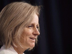Alberta Premier Rachel Notley gives a year end update in Edmonton Alta, on Wednesday, December 14, 2016. Alberta's oppostion United Conservatives say they're concerned the government is using its gay-straight alliance bill to clear the way for kids to be taught sex-ed without parents being told. THE CANADIAN PRESS/Jason Franson