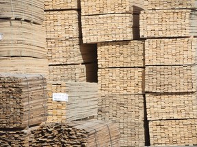 Stacks of lumber are pictured at NMV Lumber in Merritt, B.C., Tuesday, May 2, 2017. Canada's decision to turn to the North American Free Trade Agreement for a solution to the latest softwood lumber dispute proves how critical the agreement's dispute mechanisms are to this country, a Canadian international trade expert said Wednesday. THE CANADIAN PRESS/Jonathan Hayward