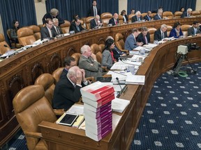 Members of the tax-writing House Ways and Means Committee work to shape the GOP's far-reaching tax overhaul, on Capitol Hill in Washington, Monday, Nov. 6, 2017. (AP Photo/J. Scott Applewhite)