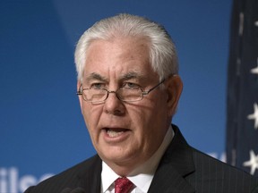 Secretary of State Rex Tillerson delivers an address at the Wilson Center in Washington, Tuesday, Nov. 28, 2017.