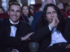 Dave Franco, left, and James Franco in The Disaster Artist.