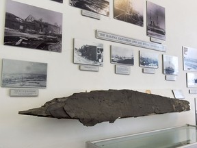 Destroyed roofing boards from the Halifax Explosion are seen at the Naval Museum of Halifax in Halifax on Monday, June 26, 2017. THE CANADIAN PRESS/Andrew Vaughan