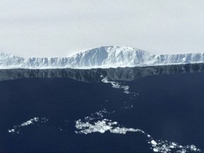 The edge of A-68, the iceberg that detached from the Larsen C ice shelf in July.