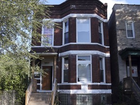 Preservation Chicago has suggested the city landmark the building at 6427 S. St. Lawrence Avenue in Chicago, seen on Thursday, Nov. 9, 2017, where Emmett Till once lived, (Terrence Antonio James//Chicago Tribune via AP)