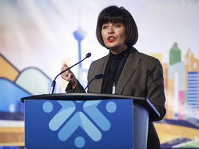 Federal Minister of Health Ginette Petitpas Taylor announces new federal activities to address the opioid crisis during a speech in Calgary, Alta., Wednesday, Nov. 15, 2017.THE CANADIAN PRESS/Jeff McIntosh