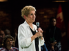 Ontario Premier Kathleen Wynne addresses questions from the public during a town hall meeting in Toronto on Nov. 20, 2017.