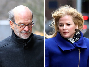 Former Dalton McGuinty staffers David Livingston and Laura Miller outside  court in Toronto on Wednesday, Nov. 22, 2017.