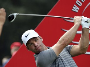 FILE - A Thursday, Oct. 26, 2017 file photo of Paul Casey of England teeing off during the first round of the 2017 WGC-HSBC Champions golf tournament at the Sheshan International Golf Club in Shanghai, China. Paul Casey will represent Europe for the first time since 2008 after being selected as a wild card for EurAsia Cup. Casey recently announced he would be rejoining the European Tour for the 2018 season, making him available to play in future Ryder Cups for Europe. (AP Photo/Ng Han Guan, File)