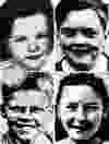 Moors’ murder victims clockwise from top left: Lesley Ann Downey, John Kilbride, Pauline Reid and Keith Bennett were all killed between 1963 and 1964