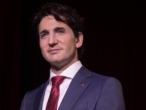 The wax statue of Prime Minister Justin Trudeau before its official unveiling at the Grevin wax museum in Montreal, on Tuesday, November 21, 2017. The effigy was created by the artist Eric Saint Chaffray, of France.