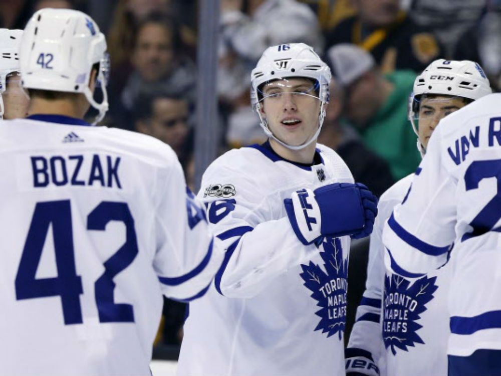 Marner didn't realize he was skipping on Rielly goal celebration