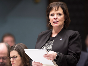Quebec Public Health Minister Lucie Charlebois tables legislation on marijuana on Thursday.