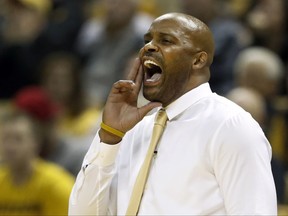Missouri head coach Cuonzo Martin yells on the sideline during the first half of an NCAA college basketball game against Emporia State, Monday, Nov. 20, 2017, in Columbia, Mo. (AP Photo/Jeff Roberson)