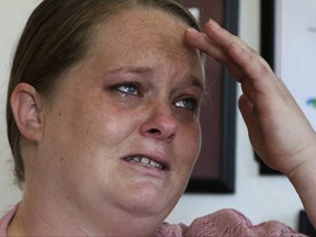 Keela Blanton talks about her experiences with her children and the Word of Faith Fellowship church during an interview in Spindale, N.C. on Sept. 27, 2017. In 2008, Blanton was facing about eight months behind bars for various charges, when Laura Bridges _ a Word of Faith member who was then a Rutherford County clerk _ approached her to care for the child until she was back on her feet, she said. (AP Photo/Chuck Burton)