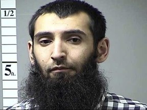 FILE - This undated file photo provided by the St. Charles County Department of Corrections in St. Charles, Mo., shows Sayfullo Saipov. Saipov is accused of killing eight people Tuesday, Oct. 31, 2017, in a truck attack in lower Manhattan and has been described as a "lone wolf" terrorist but investigators are continuing to make sure he acted alone. (St. Charles County, Mo. (Department of Corrections/KMOV via AP, File)
